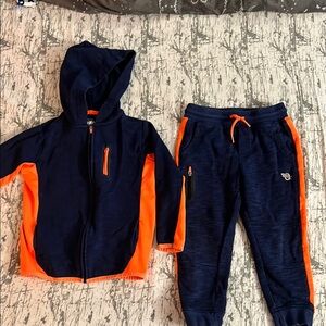 Kids Navy and Orange Tracksuit Set